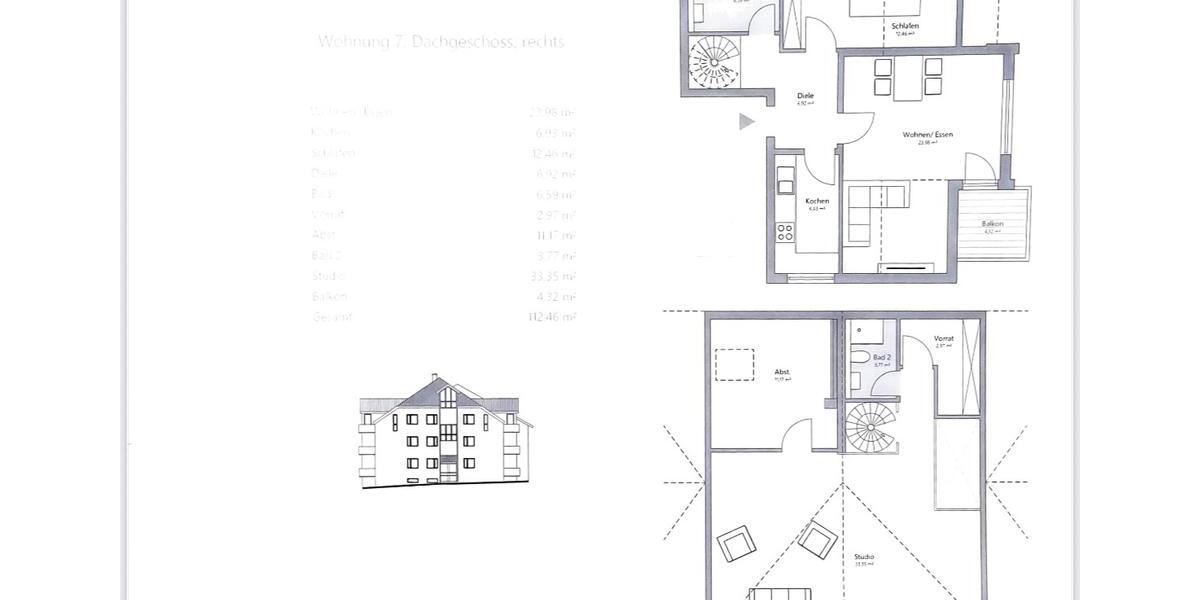 Dachgeschoßwohnung Nickenich - 4 Zimmer, 112 m&sup2;, 1.160&euro; | Angebot:25056591