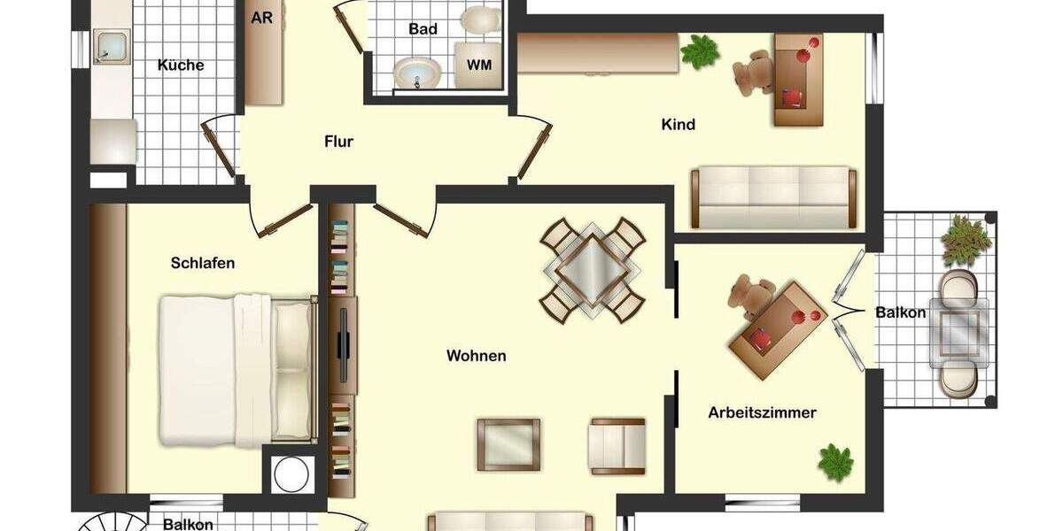 Etagenwohnung Beilngries - 3 Zimmer, 76 m&sup2;, 278.000&euro; | Angebot:25701141