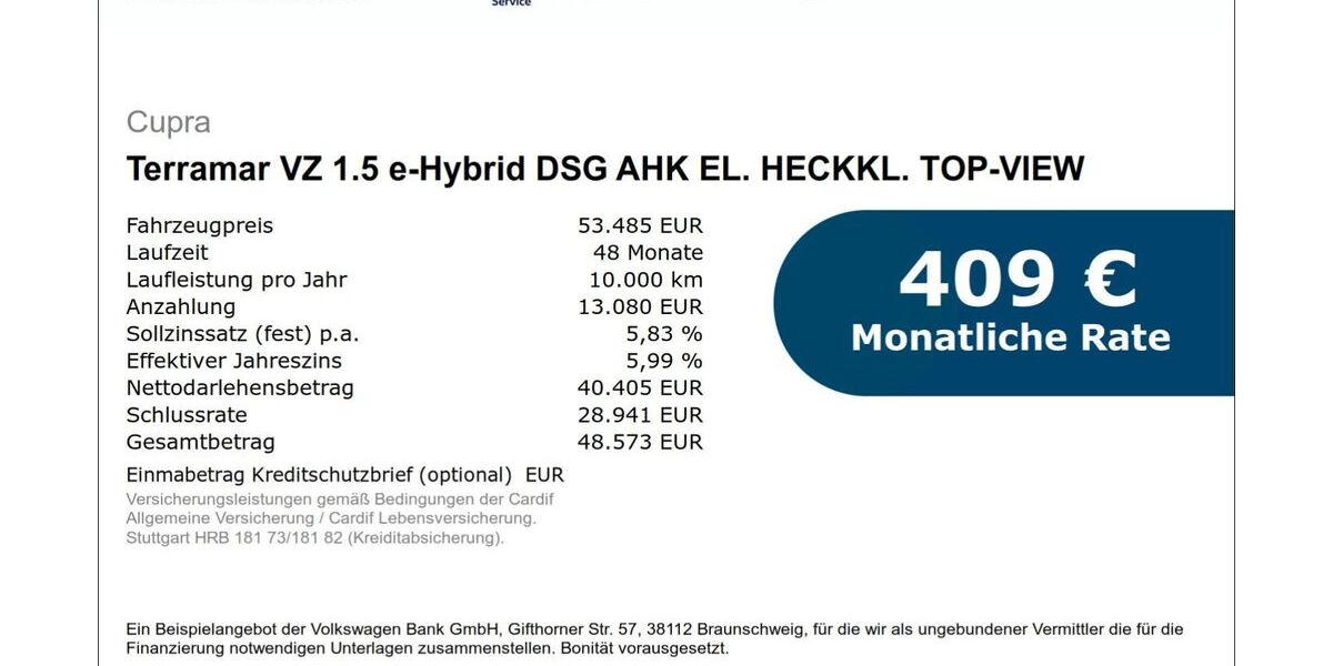 Cupra Terramar 9.000 km 53.485 &euro; Pohlheim 35415