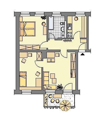 Dachgeschoßwohnung Gera Alt-Bieblach - 3 Zimmer, 65 m&sup2;, 365&euro; | Angebot:26380939