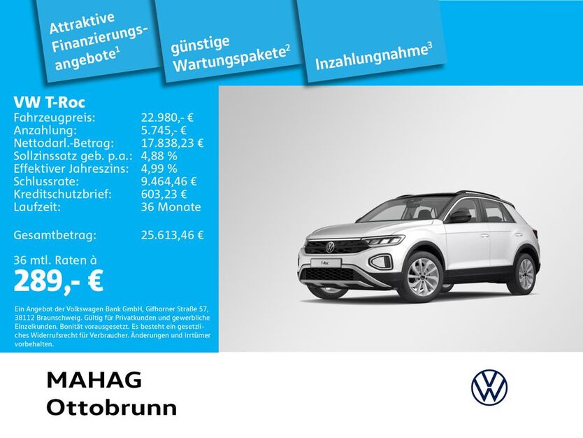 VW T-Roc 16.680 km 22.980 € Ottobrunn 85521