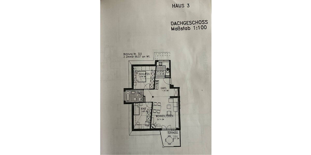 Etagenwohnung Vöhringen - 3 Zimmer, 66 m&sup2;, 259.000&euro; | Angebot:26801999