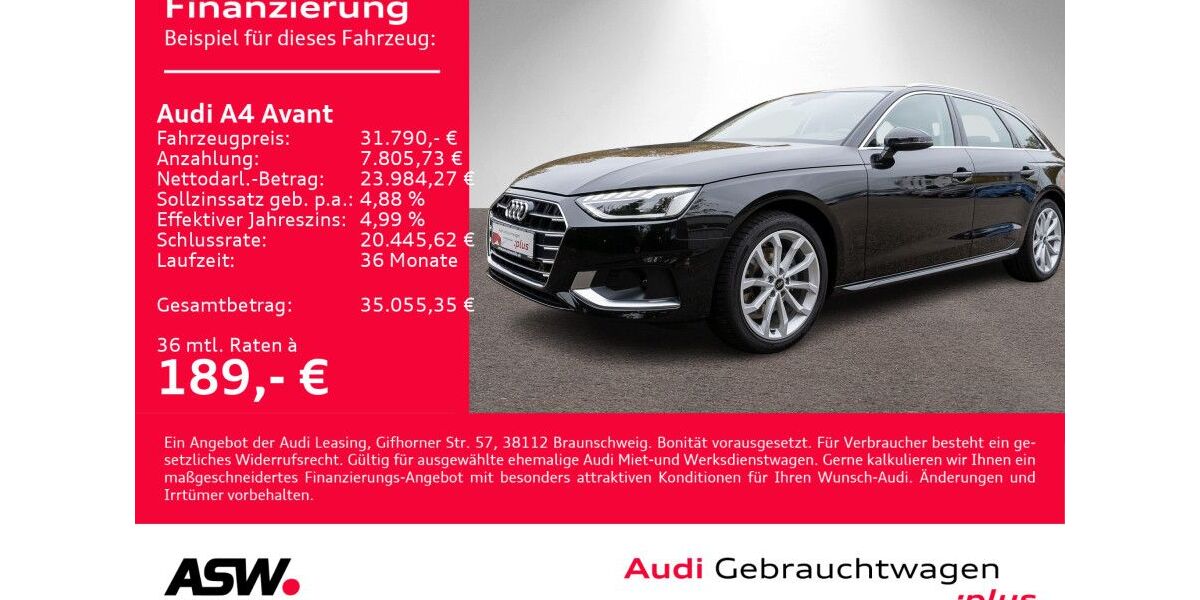 Audi A4 22.900 km 31.790 € Heilbronn 74074