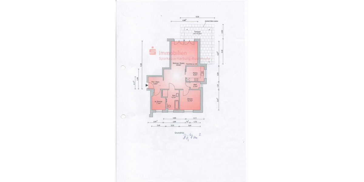 Terrassenwohnung Hanstedt - 2.5 Zimmer, 87 m&sup2;, 313.000&euro; | Angebot:25930871