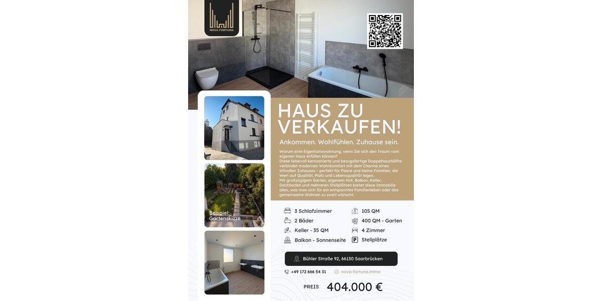 Doppelhaushälfte Saarbrücken Brebach-Fechingen - 4 Zimmer, 119 m&sup2;, 404.000&euro; | Angebot:26414284