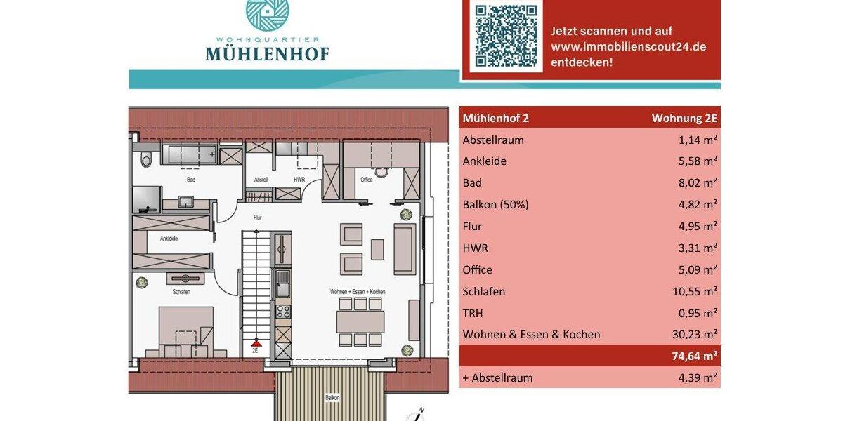 Dachgeschoßwohnung Neuenkirchen-Vörden Vörden - 3 Zimmer, 75 m&sup2;, 745&euro; | Angebot:26402885