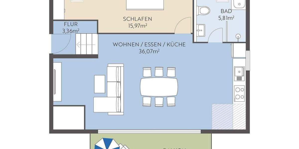 Etagenwohnung Erbach - 2 Zimmer, 81 m&sup2;, 429.000&euro; | Angebot:25358268