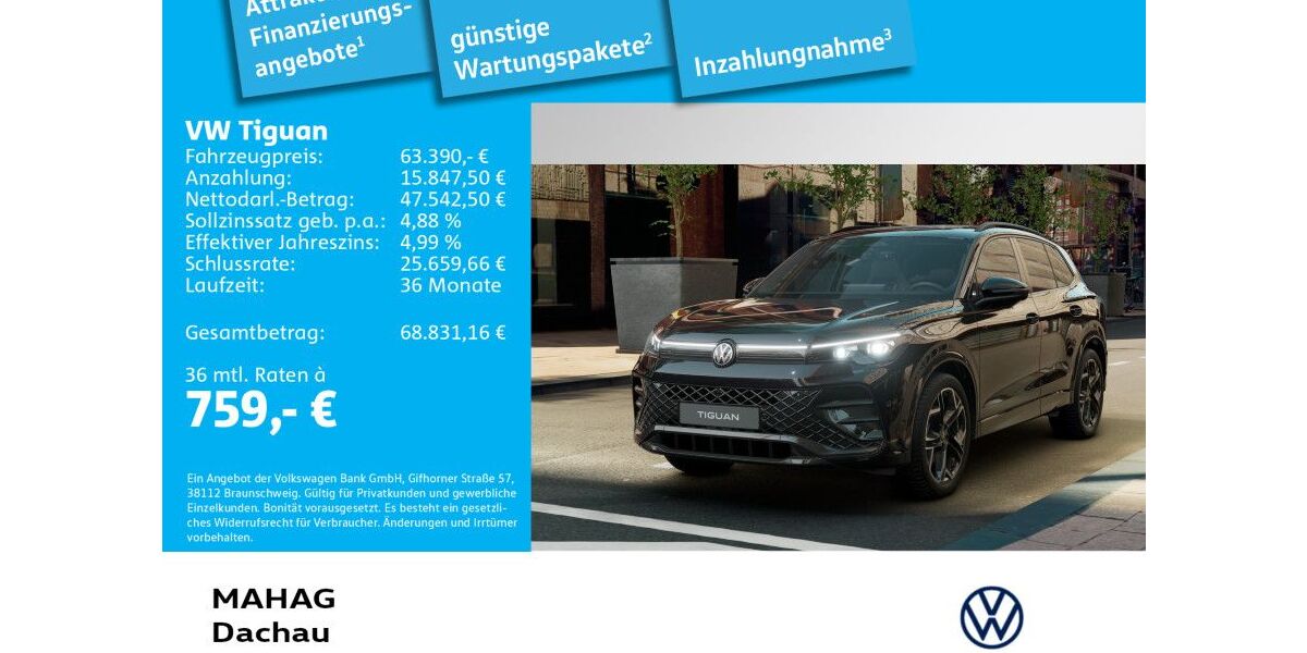 VW Tiguan 3.000 km 63.390 &euro; Dachau 85221