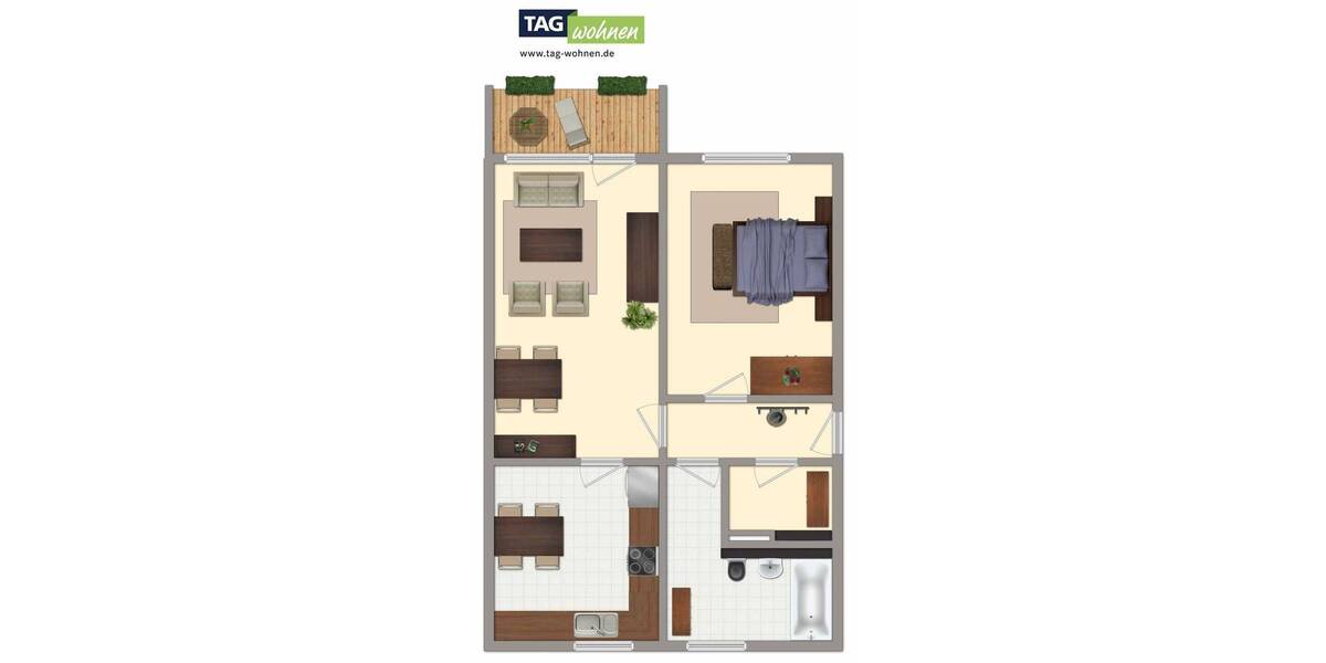 Etagenwohnung Bergen auf Rügen Bergen - 2 Zimmer, 68 m&sup2;, 410&euro; | Angebot:26798023