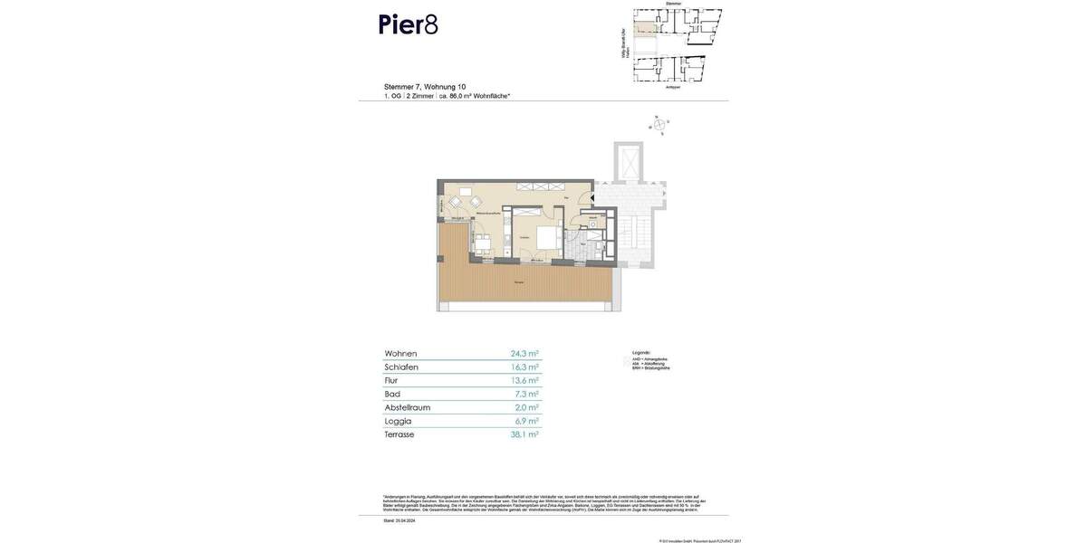 Etagenwohnung Kiel Gaarden-Ost - 2 Zimmer, 86 m&sup2;, 464.700&euro; | Angebot:24319389