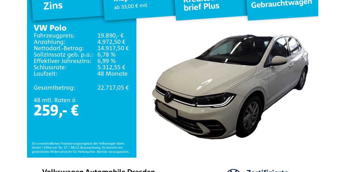 VW Polo 41.929 km 19.890 &euro; Dresden 01169