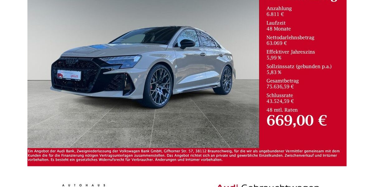 Audi RS3 2.200 km 69.880 &euro; Pronsfeld 54597