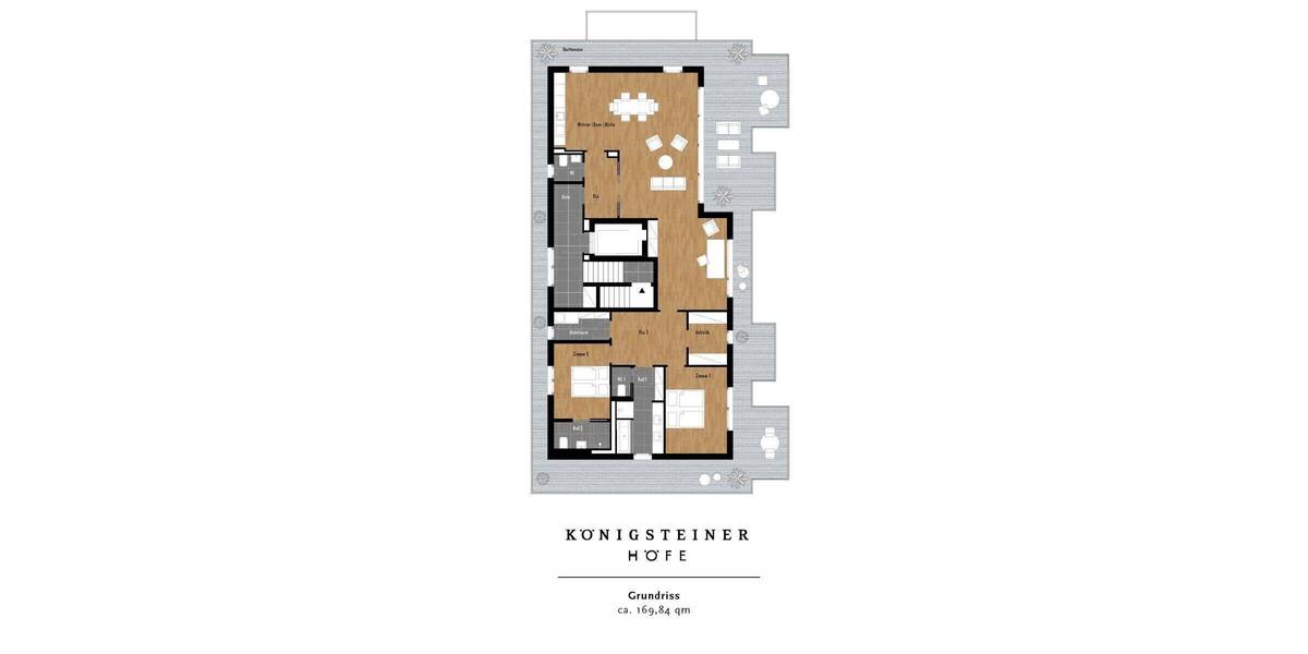 Repräsentatives Penthouse mit großzügiger Dachterrasse & Fernblick | KÖNIGSTEINER HÖFE 3 zimmer