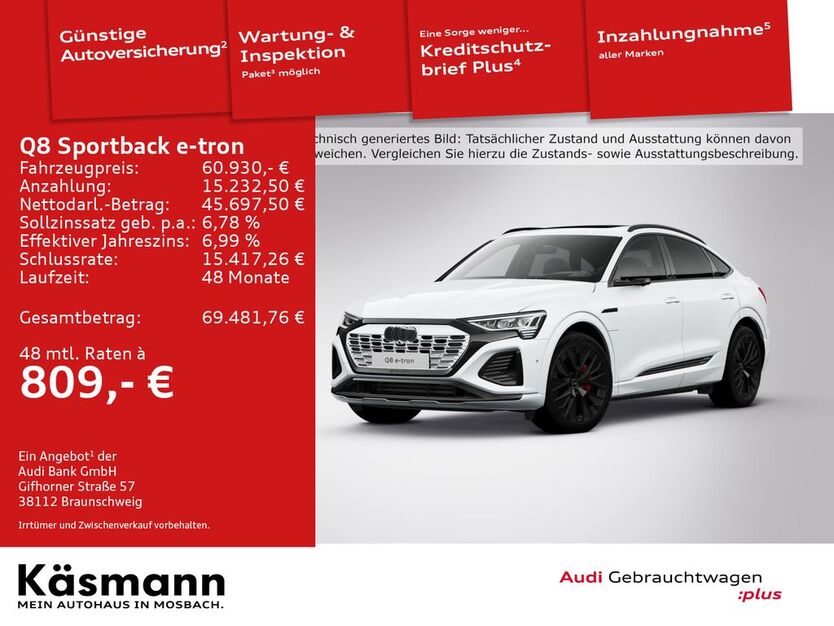 Audi Q8 e-tron 20.492 km 60.930 € Mosbach 74821