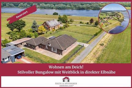 Wohnen am Deich - stilvoller Bungalow mit Weitblick in direkter Elbnähe!