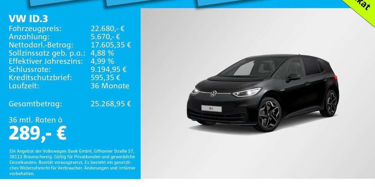 VW ID.3 34.159 km 22.680 &euro; München 80935