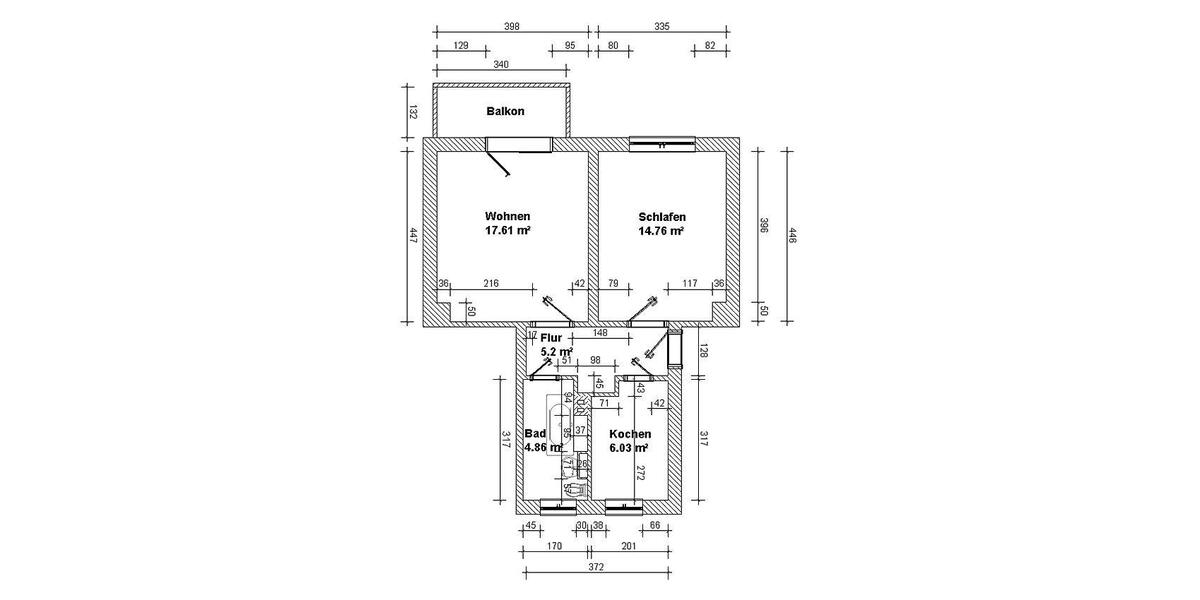 Etagenwohnung Wilkau-Haßlau Haßlau - 2 Zimmer, 52 m&sup2;, 338&euro; | Angebot:26296737