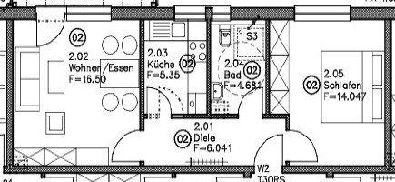 Erdgeschoßwohnung Radevormwald - 2 Zimmer, 47 m&sup2;, 400&euro; | Angebot:26653893