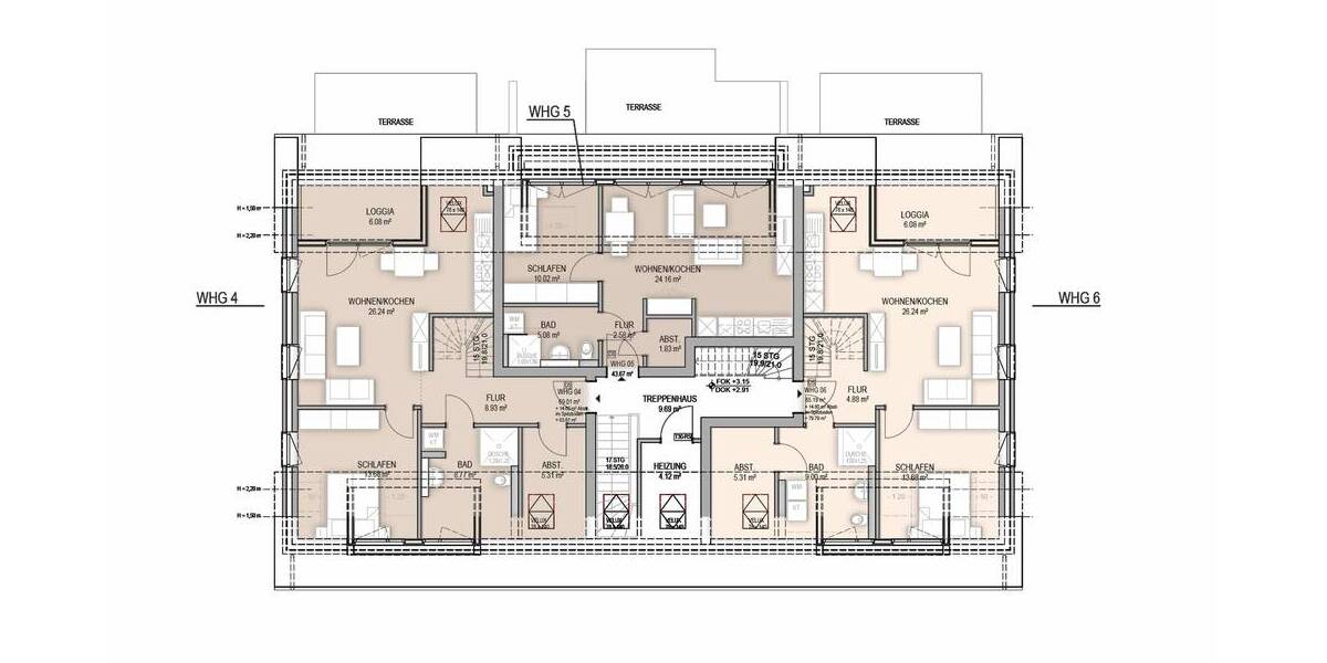 Etagenwohnung Fintel - 2 Zimmer, 43 m&sup2;, 196.520&euro; | Angebot:25685117