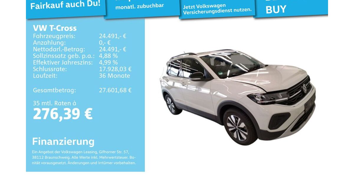 VW T-Cross 9.213 km 23.992 &euro; Mannheim 68309