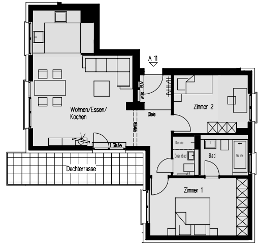 Etagenwohnung Wiesbaden Biebrich - 3 Zimmer, 82 m&sup2;, 559.000&euro; | Angebot:25034797
