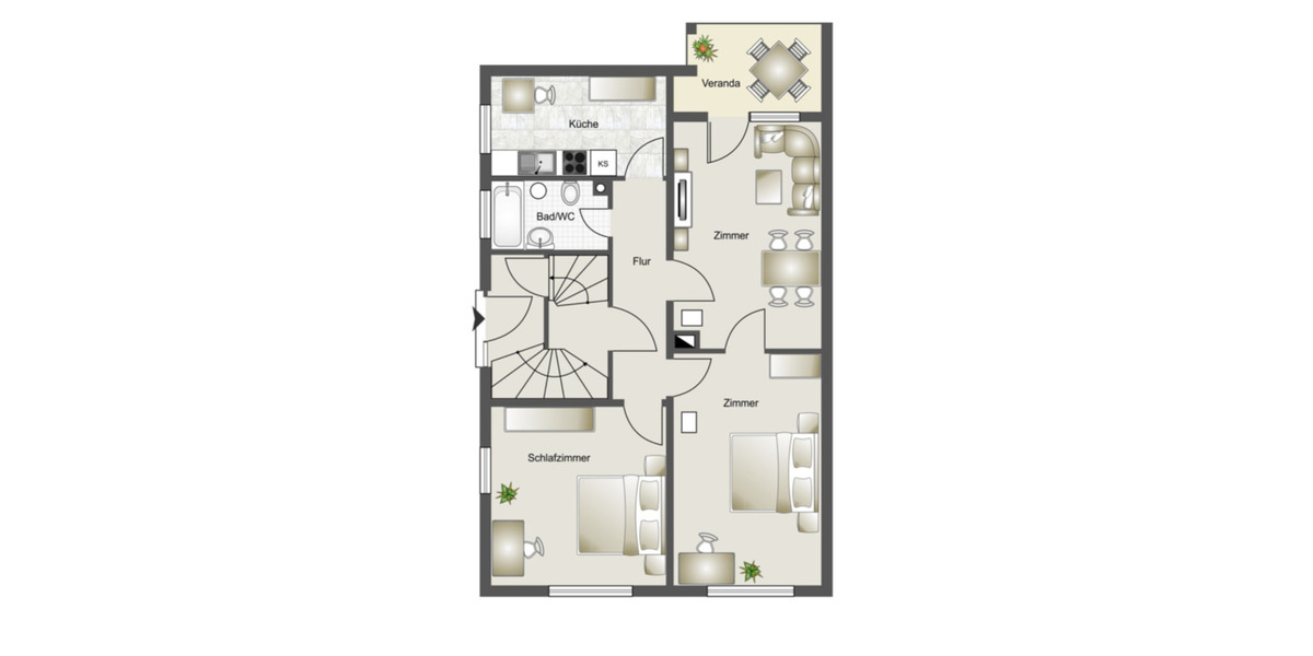 Helle 3-Zimmer-Wohnung Hochparterre 3- Familienhaus HN Zentrum 3 zimmer