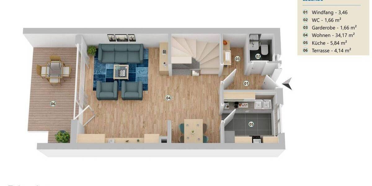 Reihenendhaus Achim - 4 Zimmer, 97 m&sup2;, 255.000&euro; | Angebot:26512753