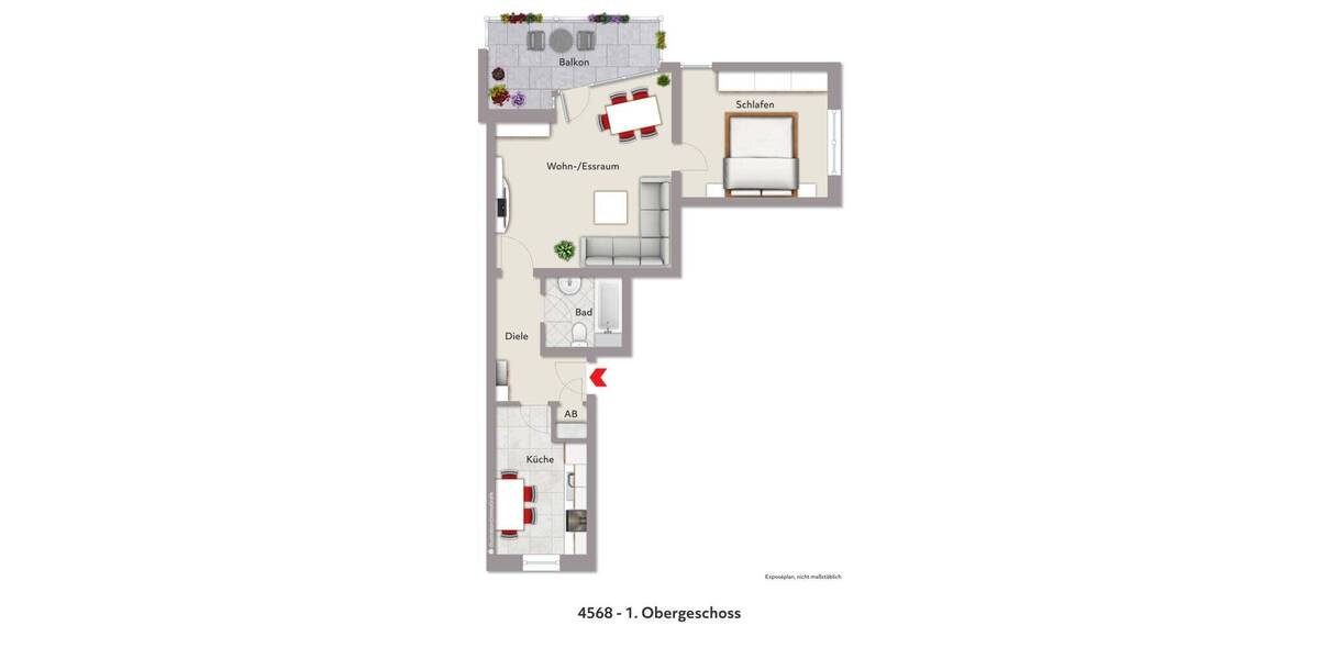 Etagenwohnung Würselen - 2 Zimmer, 60 m&sup2;, 169.000&euro; | Angebot:26695937