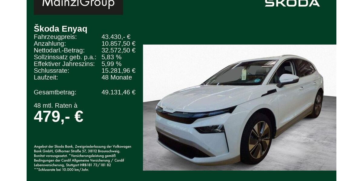 Skoda Enyaq 13.000 km 43.430 &euro; Feldkirchen/Westerham 83620