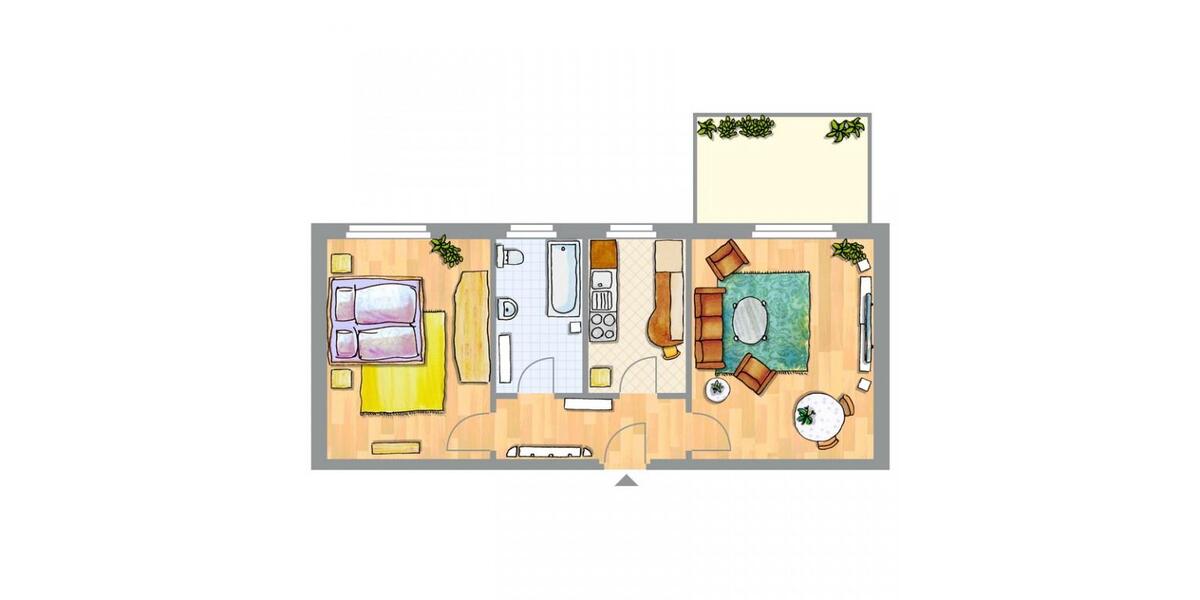 Erdgeschoßwohnung Wittenberg Lutherstadt - 2 Zimmer, 52 m&sup2;, 344&euro; | Angebot:26382347