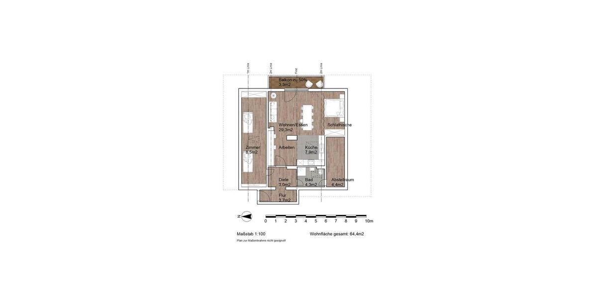 Dachgeschoßwohnung Bergen - 1.5 Zimmer, 64 m&sup2;, 840&euro; | Angebot:26613871