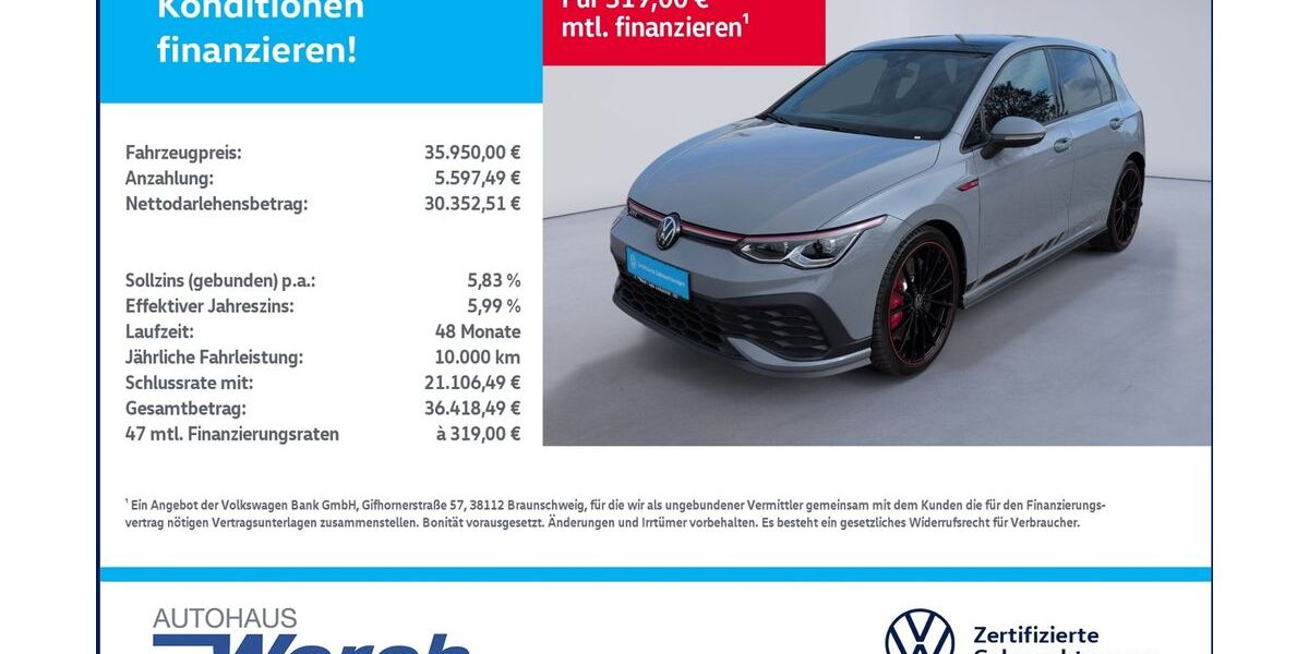 VW Golf 21.098 km 35.949 &euro; Südharz 06536
