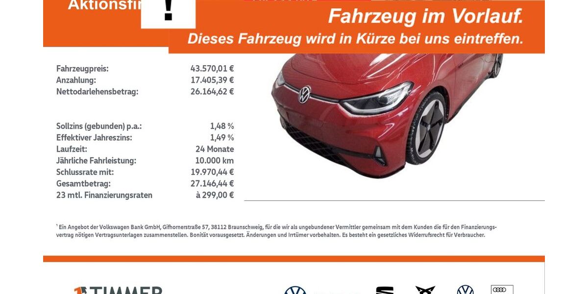 VW ID.3 11.374 km 43.570 &euro; Meppen 49716