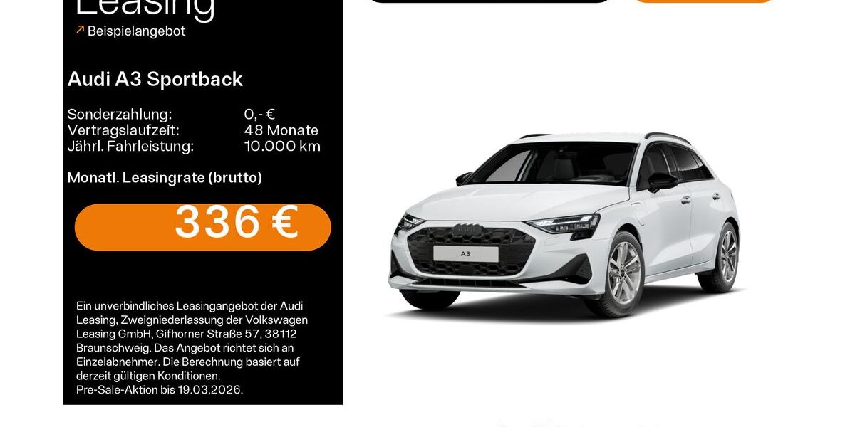 Audi A3 8.100 km 39.449 &euro; Büdingen-Düdelsheim 63654