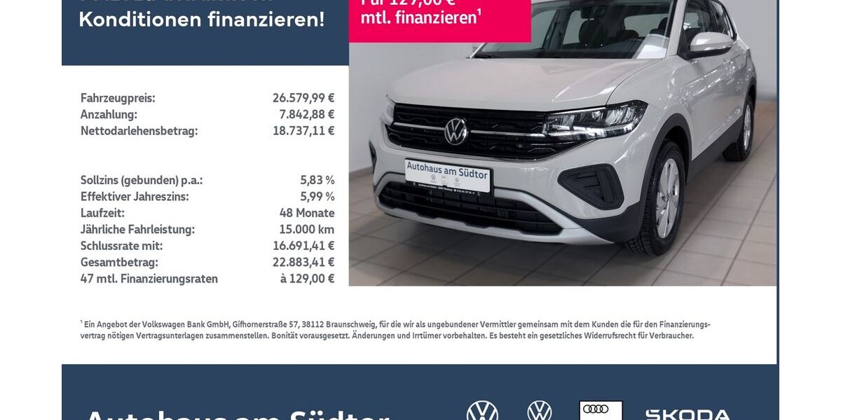 VW T-Cross 4.017 km 26.580 &euro; Rietberg 33397