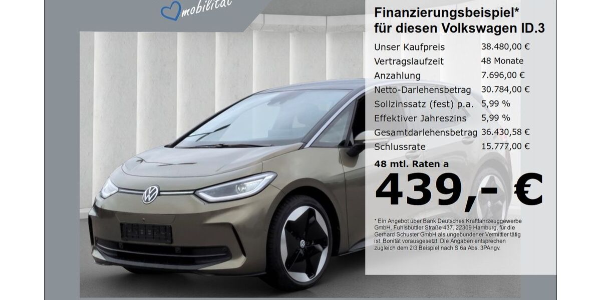 VW ID.3 1.252 km 38.480 &euro; Ruhstorf 94099