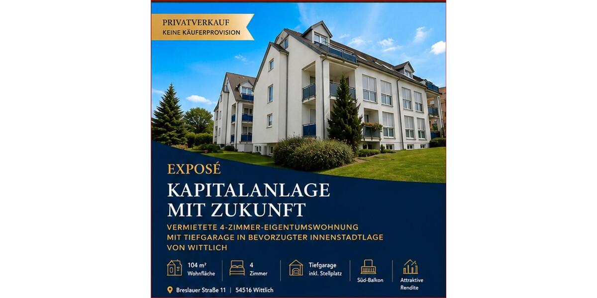Erdgeschoßwohnung Wittlich - 4 Zimmer, 104 m&sup2;, 369.000&euro; | Angebot:27095853