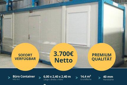 ✅ TOP ANGEBOT ✅ 6 x 2,4 m Baucontainer - 40mm Wandstärke - Abholbereit aufgebaut in Moers - Geeignet für Bürocontainer, Sozialcontainer, Mannschaftscontainer, Schlafcontainer