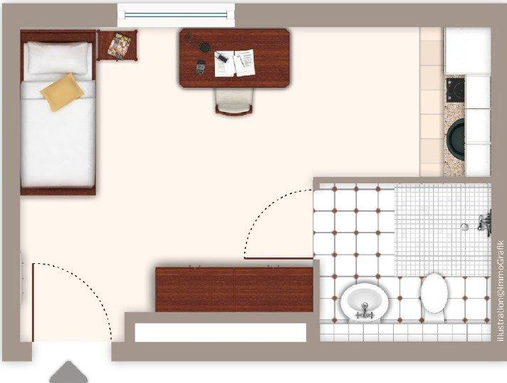 Etagenwohnung Nürnberg Altstadt, St. Lorenz - 1 Zimmer, 24 m&sup2;, 149.000&euro; | Angebot:26762641