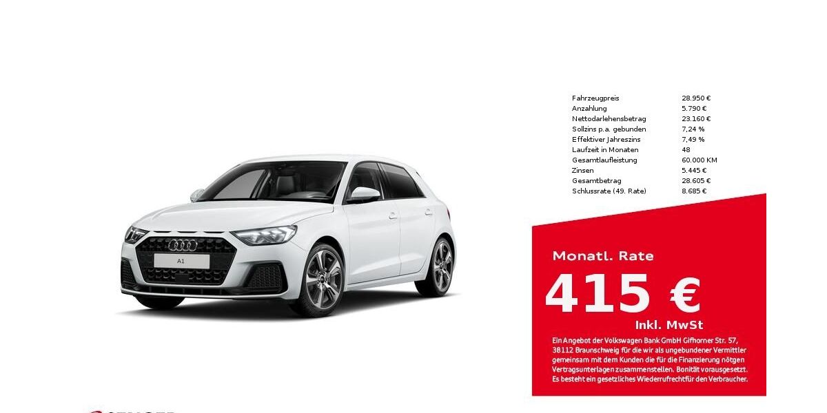 Audi A1 10.300 km 28.950 &euro; Lübeck 23556