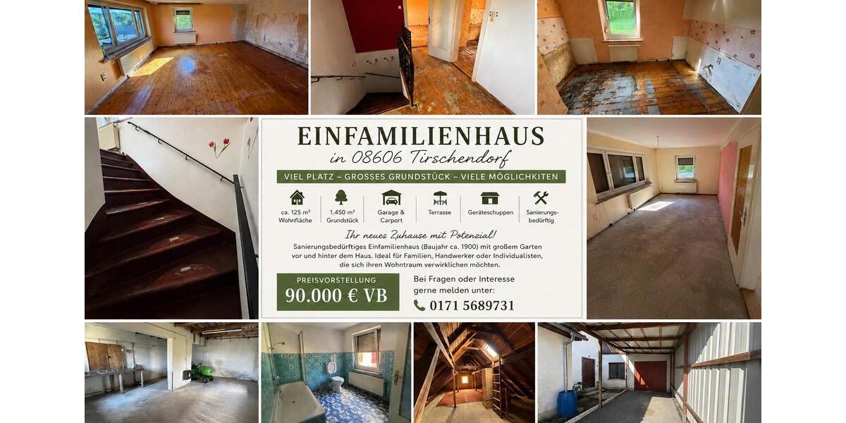 Einfamilienhaus Oelsnitz (Vogtland) - 4 Zimmer, 125 m&sup2;, 65.000&euro; | Angebot:27042827