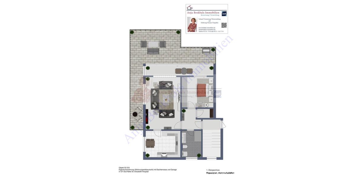 Sommer frei Haus: 1.OG, große Dachterrasse, Garage - für Käufer provisionsfrei in GT Süd Nähe St.-Elisabeth-Hospital - 2- Gütersloh Kattenstroth | Angebot:16242776