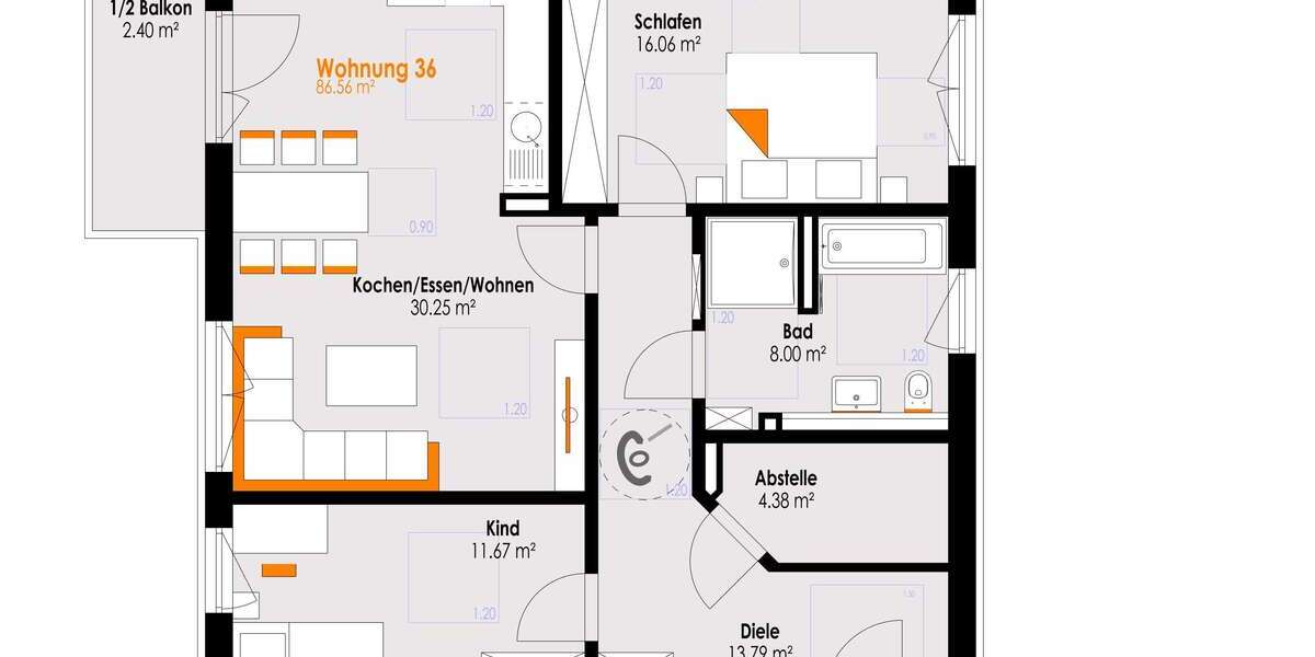 Etagenwohnung Füssen Füssen-West - 3 Zimmer, 87 m&sup2;, 555.000&euro; | Angebot:26130643