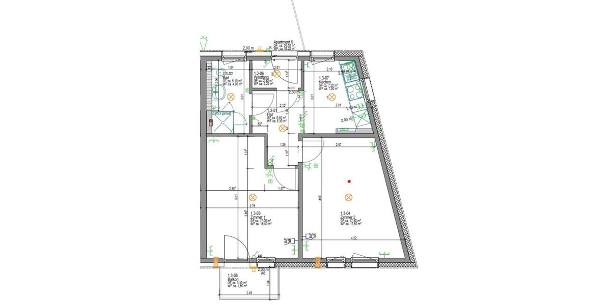 Etagenwohnung Hildesheim Oststadt/Stadtfeld - 2 Zimmer, 55 m&sup2;, 930&euro; | Angebot:23633380
