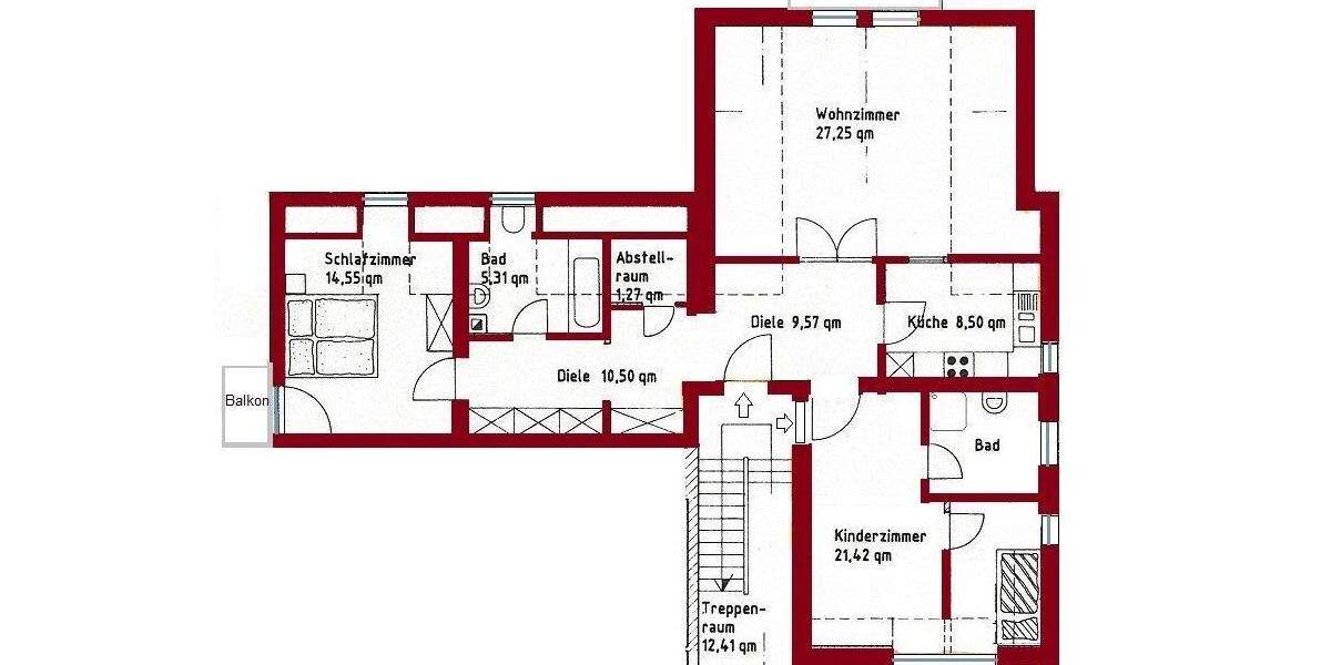 Etagenwohnung Eching - 3 Zimmer, 98 m&sup2;, 505.000&euro; | Angebot:25662508