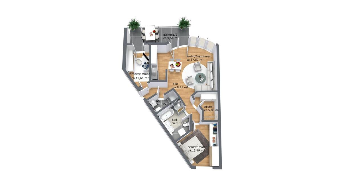 Großzügige, helle 3-Zimmer-Wohnung mitten im Zentrum 3 zimmer