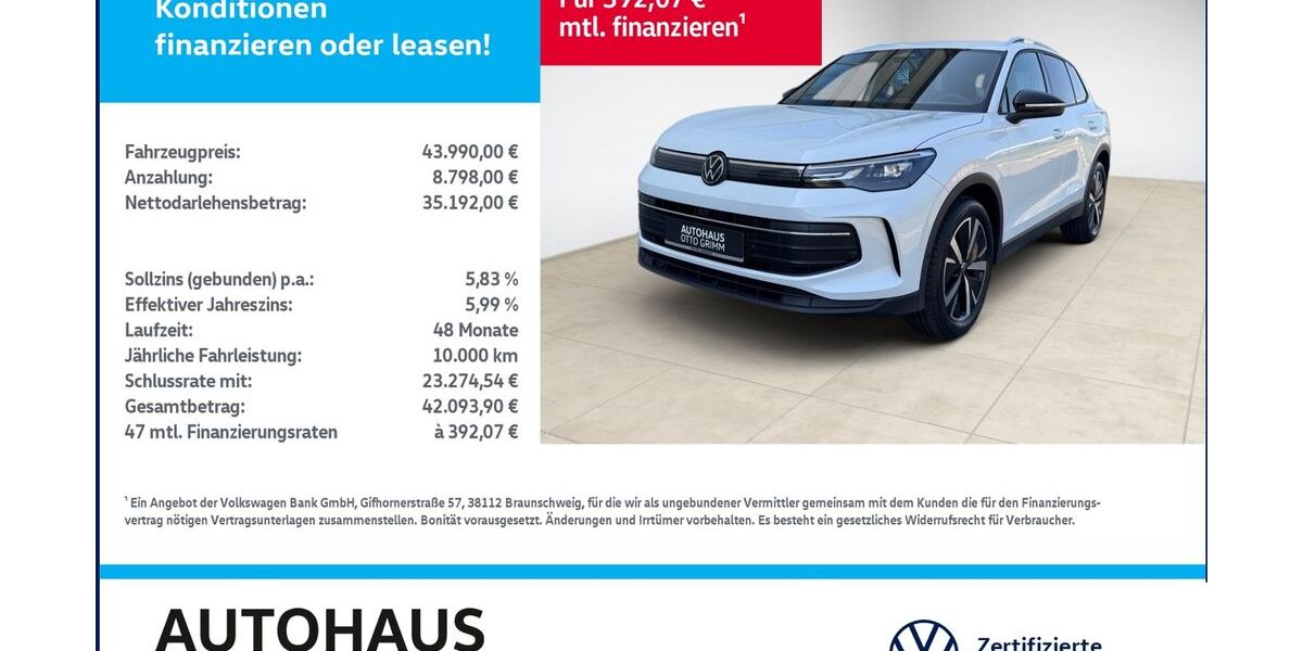 VW Tiguan 6.500 km 41.990 &euro; Bitterfeld-Wolfen 06749