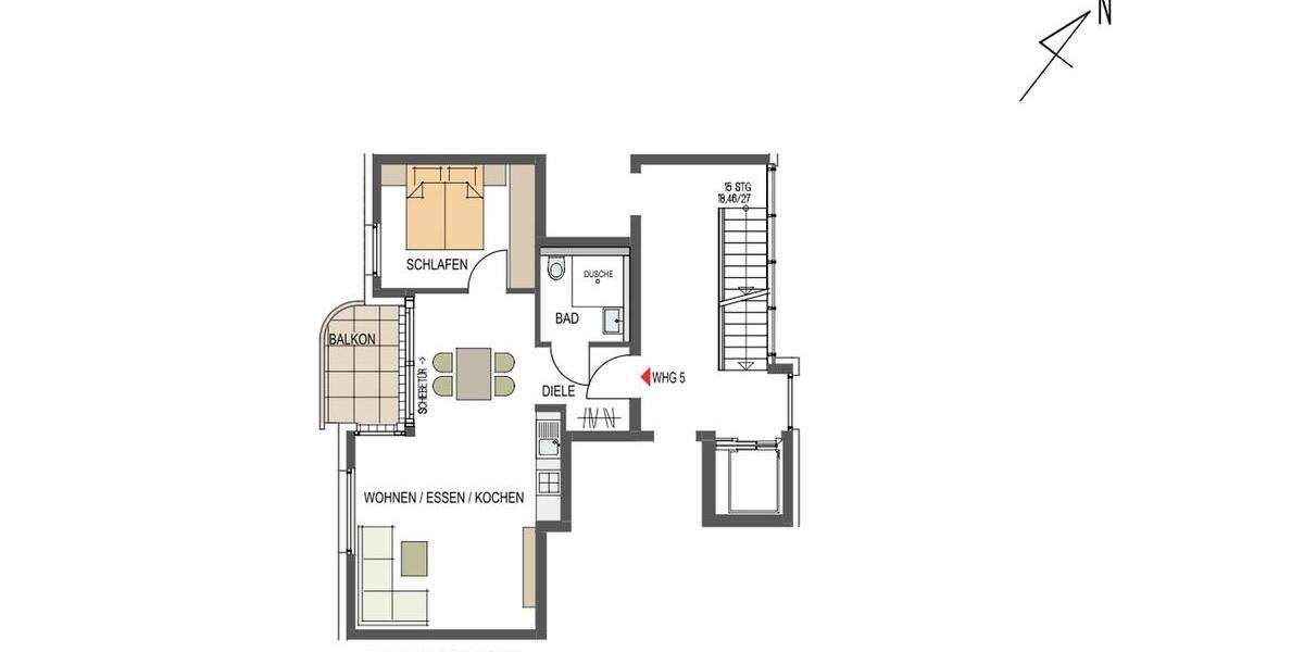 Etagenwohnung Gerlingen - 2 Zimmer, 51 m&sup2;, 1.175&euro; | Angebot:26211300