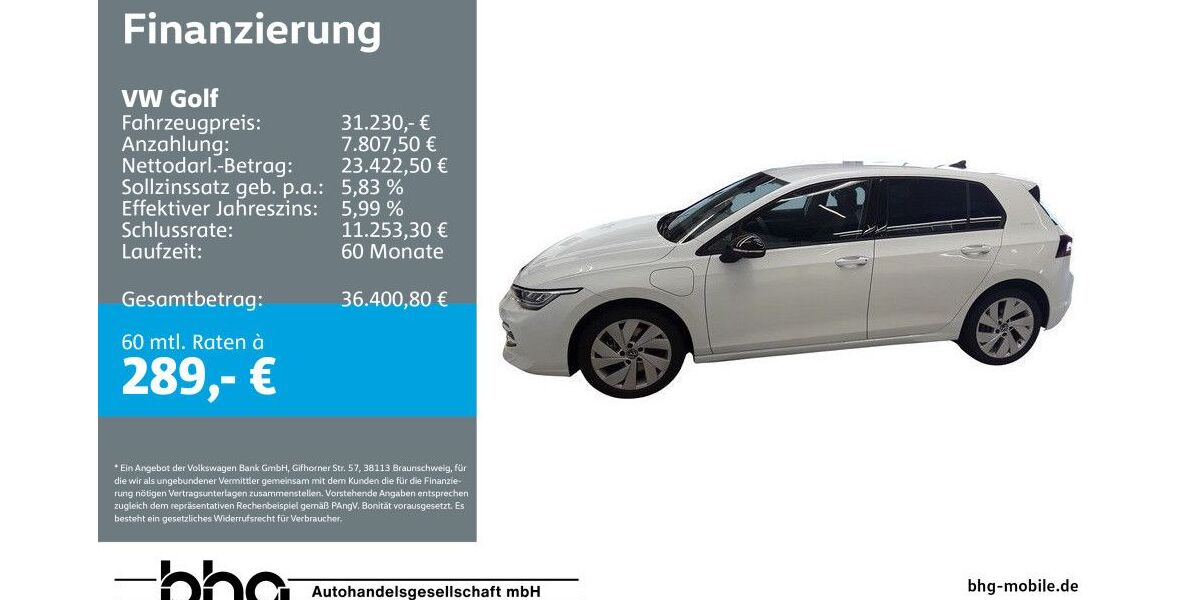 VW Golf 13.375 km 31.230 &euro; Mössingen 72116