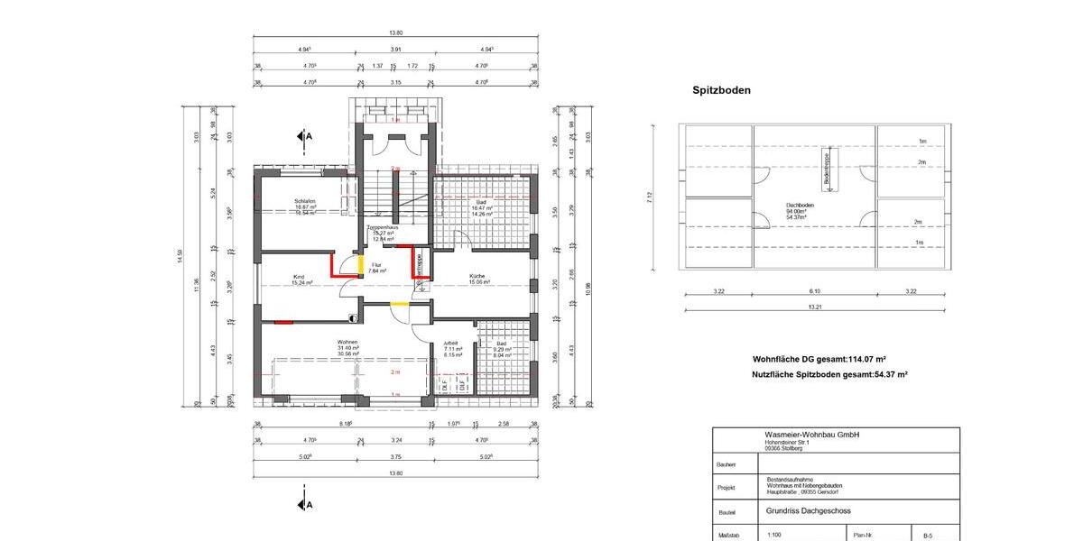 Dachgeschoßwohnung Gersdorf - 4 Zimmer, 114 m&sup2;, 685&euro; | Angebot:26415708